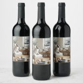 Étiquette Pour Bouteilles De Vin Thème d'anniversaire du chat spa (Bouteilles)