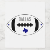 Étiquette Pour Bouteilles De Vin Thème De Football Dallas (Étiquettes simples)