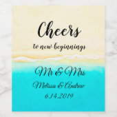 Étiquette Pour Bouteilles De Vin Thème de la plage d'Ocean Shore Cheers (Étiquettes simples)