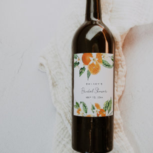 Étiquette Pour Bouteilles De Vin Thème de mariage citrus pour enterrement de vie de