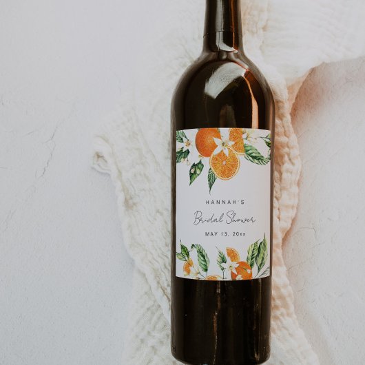 Étiquette Pour Bouteilles De Vin Thème de mariage Citrus Shower