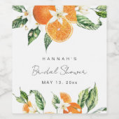 Étiquette Pour Bouteilles De Vin Thème de mariage Citrus Shower (Étiquettes simples)