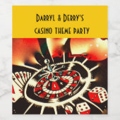 Étiquette Pour Bouteilles De Vin Thème de soirée casino (Étiquettes simples)