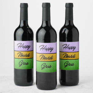 Étiquette Pour Bouteilles De Vin Thème gras Mardi audacieux de SlipperyJoe violet o