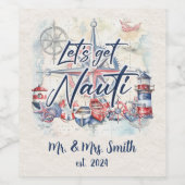 Étiquette Pour Bouteilles De Vin Thème nautique (Étiquettes simples)