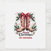 Étiquette Pour Bouteilles De Vin Thème Occidental Comment Noël Cowgirl Boots (Étiquettes simples)