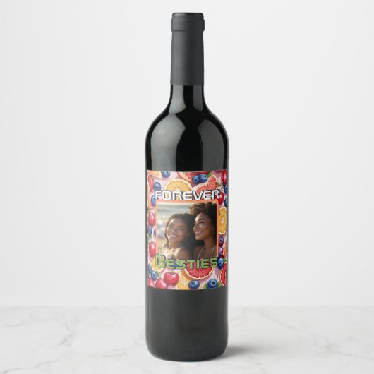 Étiquette Pour Bouteilles De Vin Thème vin étiquette de fruits mignons (Devant)