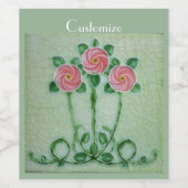 Étiquette Pour Bouteilles De Vin Three Pink Roses Thunder_cove (Étiquettes simples)