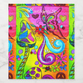 Étiquette Pour Bouteilles De Vin Thunder_Cove psychédélique des années 70 (Étiquettes simples)