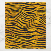Étiquette Pour Bouteilles De Vin Tiger Print - Gold Clusters (Étiquettes simples)