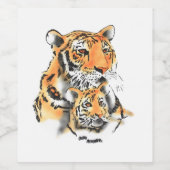 Étiquette Pour Bouteilles De Vin Tigre et petit (Étiquettes simples)