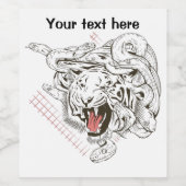 Étiquette Pour Bouteilles De Vin Tigre et serpents (Étiquettes simples)