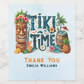 Étiquette Pour Bouteilles De Vin TIKI Party personnalisé (Étiquettes simples)