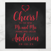 Étiquette Pour Bouteilles De Vin Til Death Do Us Part Gothique Noir et Rouge (Étiquettes simples)