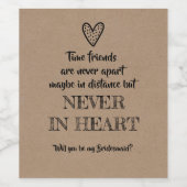 Étiquette Pour Bouteilles De Vin Time Friends - Drôle Bridesmaid Proposition (Étiquettes simples)