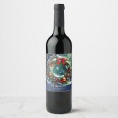 Étiquette Pour Bouteilles De Vin Tis the Season Wreath (Devant)