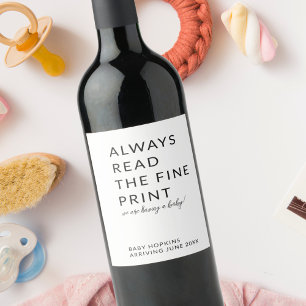 Étiquette Pour Bouteilles De Vin Titre : Faire-part pour bébé modifiable personnali
