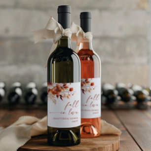 Étiquette Pour Bouteilles De Vin Tombez Amoureux Floral Rustique Bourgogne Enterrem