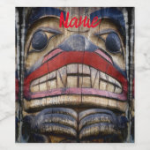 Étiquette Pour Bouteilles De Vin Tonnerre à visage totem (Étiquettes simples)