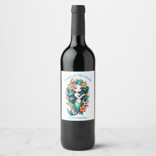 Étiquette Pour Bouteilles De Vin Tonnerre de sirène tropicale