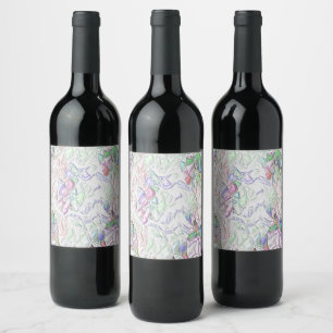 Étiquette Pour Bouteilles De Vin Tons pérola ou peças coloridas ao creme