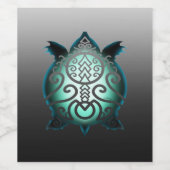 Étiquette Pour Bouteilles De Vin Tortue Snapper Silhouette (Étiquettes simples)