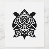 Étiquette Pour Bouteilles De Vin Tortue Snapper Silhouette Noire (Étiquettes simples)