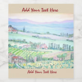 Étiquette Pour Bouteilles De Vin Toscane Campagne, Étiquette de bouteille (Étiquettes simples)