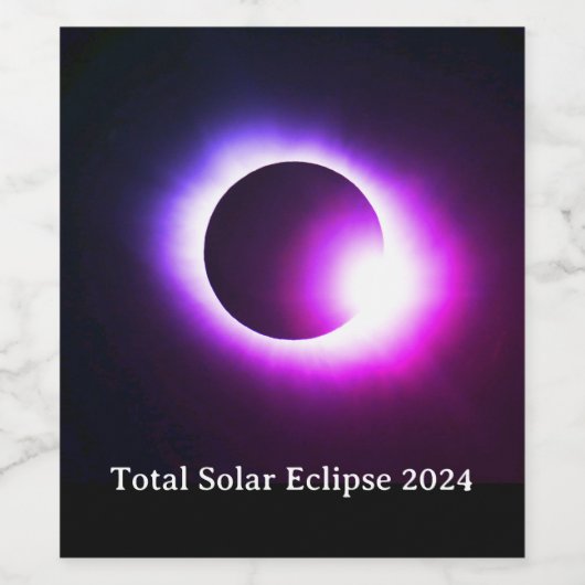 Étiquette Pour Bouteilles De Vin Total éclipse solaire 2024 (Étiquettes simples)