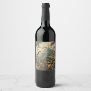 Étiquette Pour Bouteilles De Vin toucans et fleurs botaniques vintages personnalisa