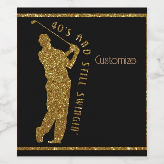 Étiquette Pour Bouteilles De Vin Toujours Swingin' Golfers 40 À 49 (Étiquettes simples)