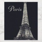 Étiquette Pour Bouteilles De Vin Tour Eiffel à Paris (Étiquettes simples)