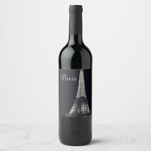 Étiquette Pour Bouteilles De Vin Tour Eiffel à Paris (Devant)