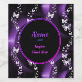 Étiquette Pour Bouteilles De Vin Tourbillon de papillon pourpre (Étiquettes simples)