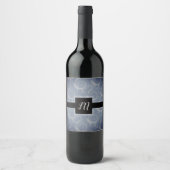 Étiquette Pour Bouteilles De Vin Tourbillons de monogramme (Devant)