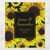 Étiquette Pour Bouteilles De Vin Tournesol jaune vif - (Étiquettes simples)