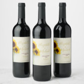 Étiquette Pour Bouteilles De Vin Tournesol Rustique Personnel Mariage moderne (Bouteilles)