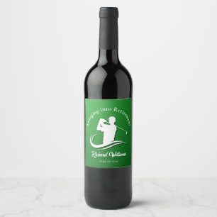 Étiquette Pour Bouteilles De Vin Tournoi de golf moderne de se mettre en retraite