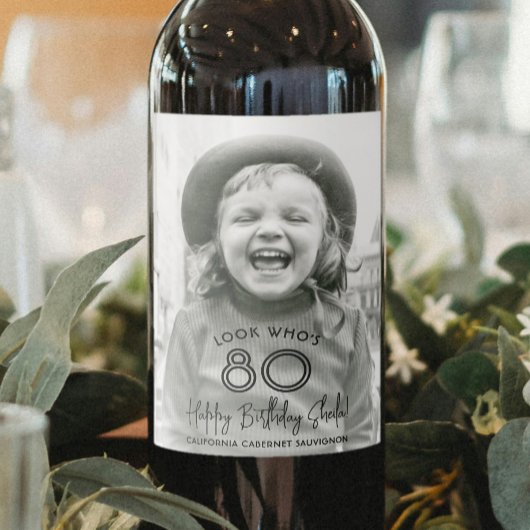 Étiquette Pour Bouteilles De Vin TOUT Anniversaire Chic Black Typographie