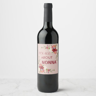 Étiquette Pour Bouteilles De Vin Tout est sur Nonna Pink & Red Peony Flowers