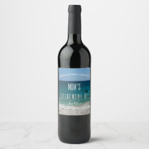 Étiquette Pour Bouteilles De Vin Tout océan nommé de plage de célébration de