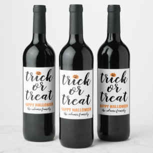 Étiquette Pour Bouteilles De Vin Trace ou traitement Script moderne Halloween perso