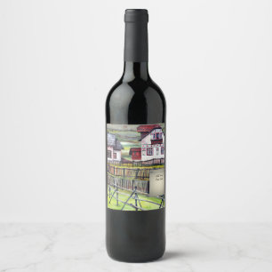Étiquette Pour Bouteilles De Vin Transylvanie, Roumanie, Paysage Peint pittoresque