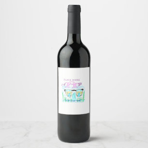 Étiquette Pour Bouteilles De Vin Travel plage été ajouter nom lettre place dauphins