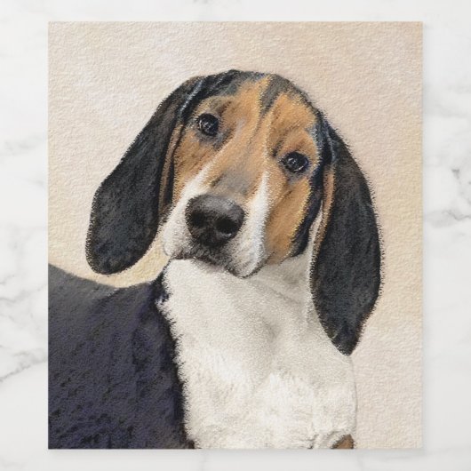Étiquette Pour Bouteilles De Vin Treeing Walker Coonhound Peinture - Art original (Étiquettes simples)