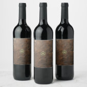 Étiquette Pour Bouteilles De Vin Trèfle doré Saint-Patrick, Cuir marron (Bouteilles)