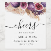 Étiquette Pour Bouteilles De Vin Trendy Beauty Figs Violets & Pampas (Étiquettes simples)