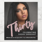 Étiquette Pour Bouteilles De Vin Trente 30e anniversaire script photo parties scint (Étiquettes simples)