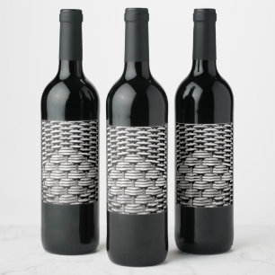 Étiquette Pour Bouteilles De Vin Tresse photographiée, gris abstrait et intéressant