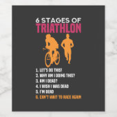 Étiquette Pour Bouteilles De Vin Triathlon - 6 Étapes Du Triathlon (Étiquettes simples)